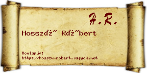 Hosszú Róbert névjegykártya