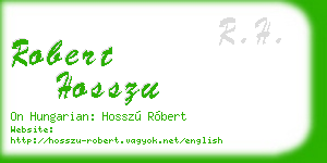 robert hosszu business card